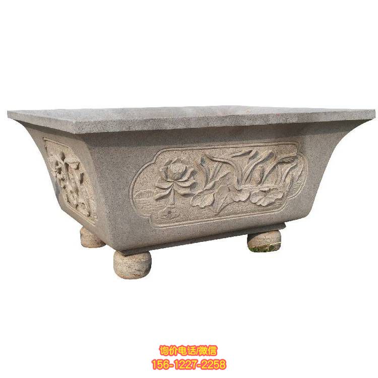 仿古雕塑花缽，大理石主題歐式園林小區裝飾