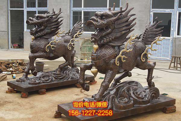 麒麟雕塑-戶(hù)外廣場(chǎng)大型景觀不銹鋼仿銅麒麟雕塑 麒麟雕塑-戶(hù)外廣場(chǎng)大型景觀不銹鋼仿銅麒麟雕塑