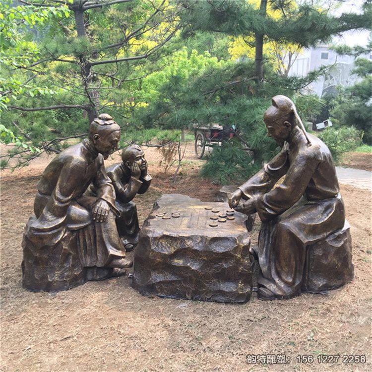 古人下象棋雕塑造型,玻璃鋼下象棋人物雕塑設計 古人下象棋雕塑造型,玻璃鋼下象棋人物雕塑設計